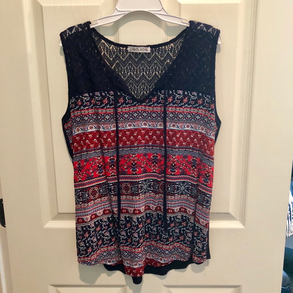 GUC Carol Rose Boho Sleeveless Top Size Medium